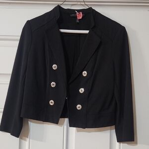 White House Black Market Black Blazer with Silver Buttons